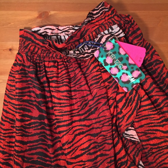 H&M x Kenzo Reversible Silk-Blend Skirt - Picture 1 of 5
